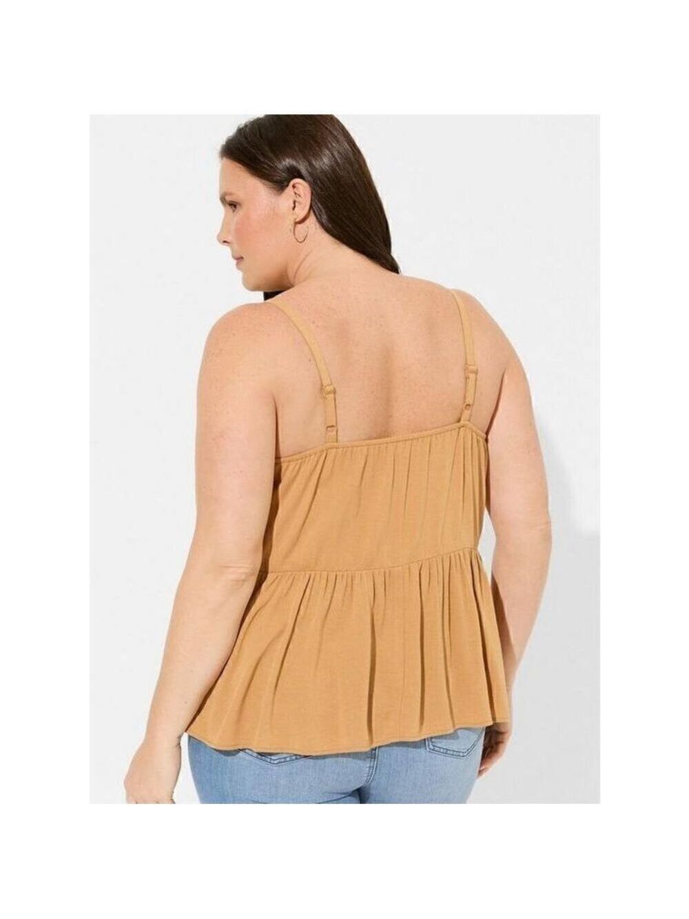Washable Crinkle Gauze Sleeveless Crochet Tank Sz 4 - Picture 2 of 6